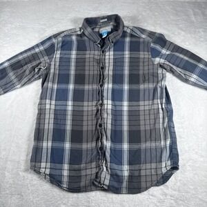 Columbia Sportswear Company Men Size Large Blue Gray Plaid Long Sleeve Shirt